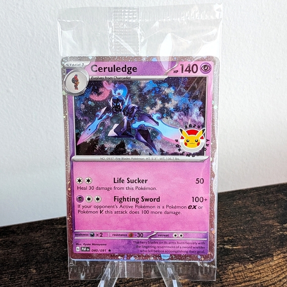 NEW SEALED Ceruledge Promo Card Paldean Fates Pokemon Day 2024 Holo Card - Picture 2 of 7